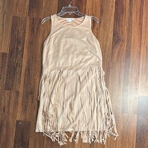 American Eagle Fringe Dress in Beige